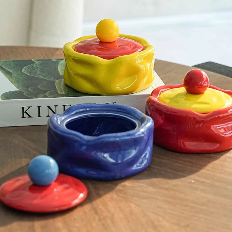 Aschenbecher Keramik Bunt
