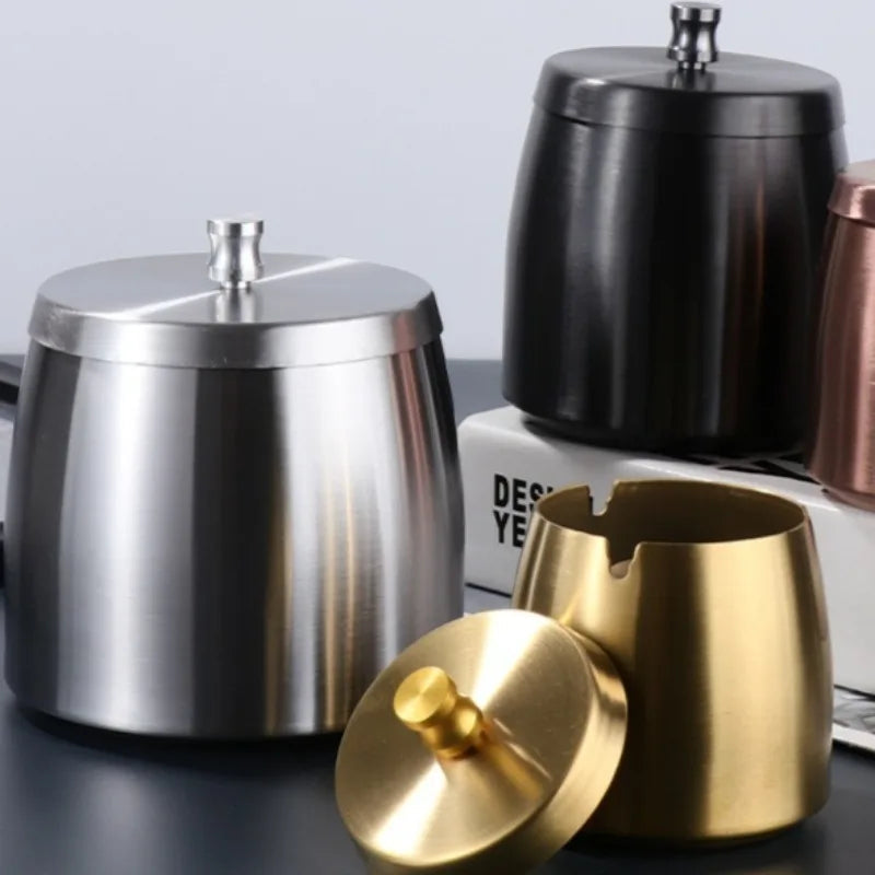 Aschenbecher Mit Deckel Edelstahl