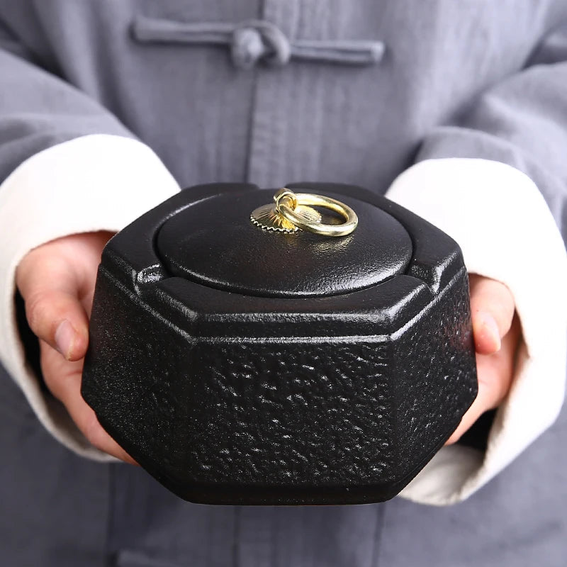 Aschenbecher Mit Deckel Schwarz
