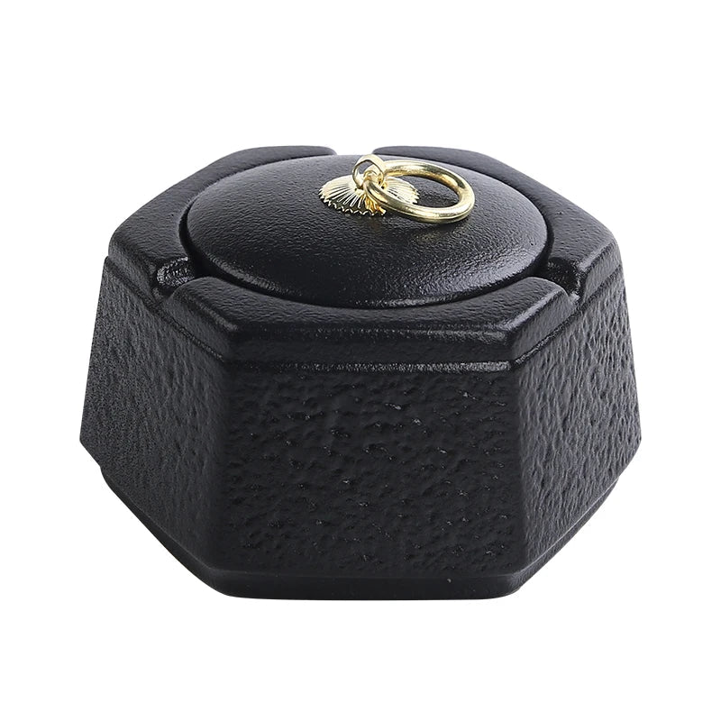 Aschenbecher Mit Deckel Schwarz
