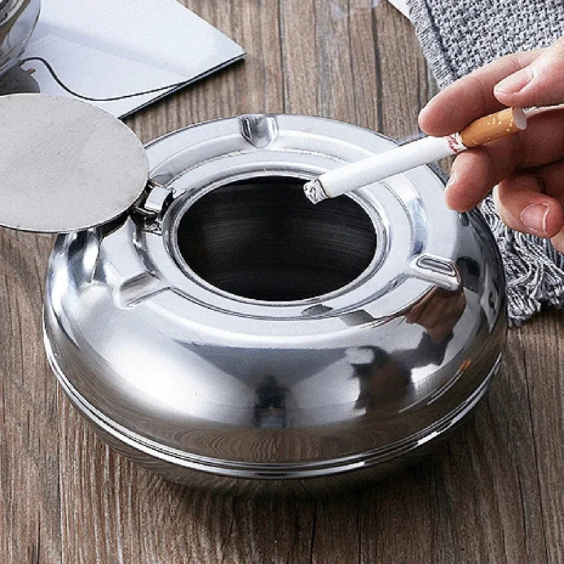 Aschenbecher Mit Deckel Silber