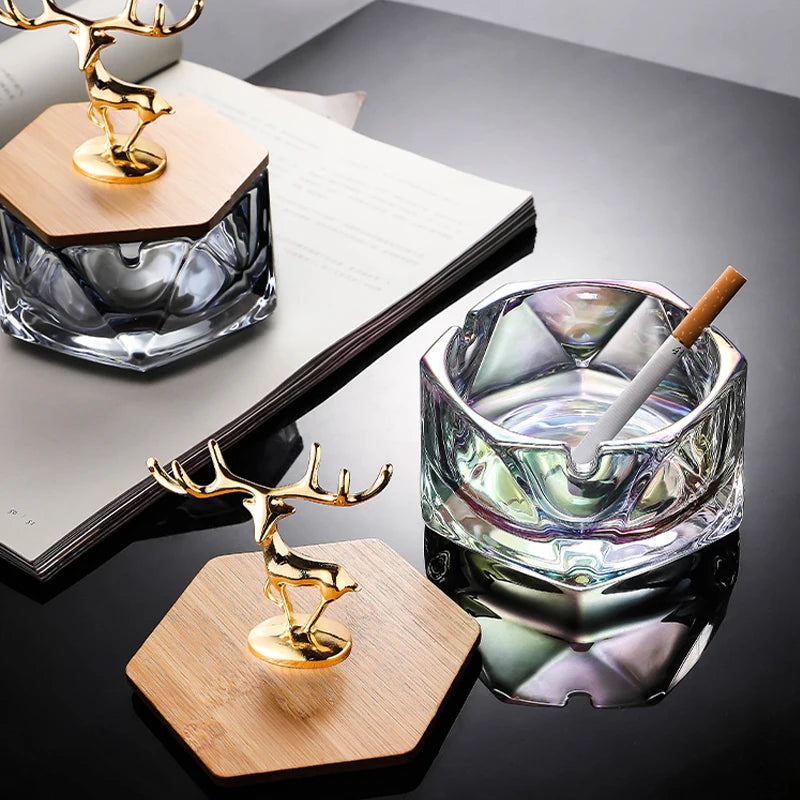 glas aschenbecher mit deckel