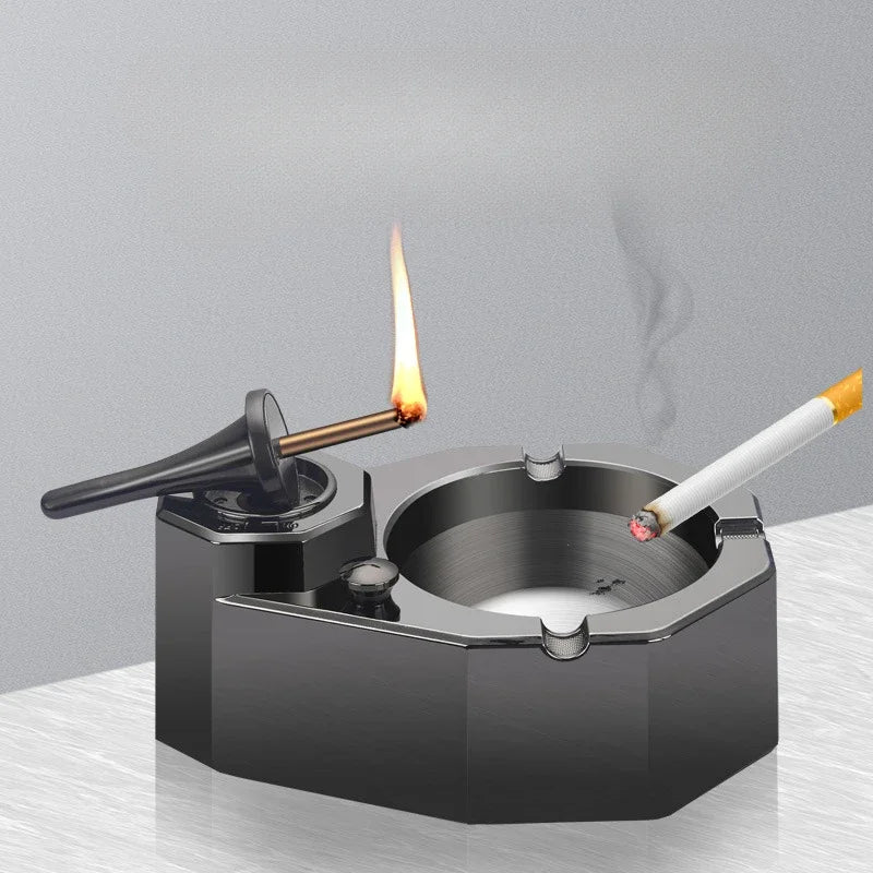 Metall Aschenbecher Mit Unendlichem Feuerzeug