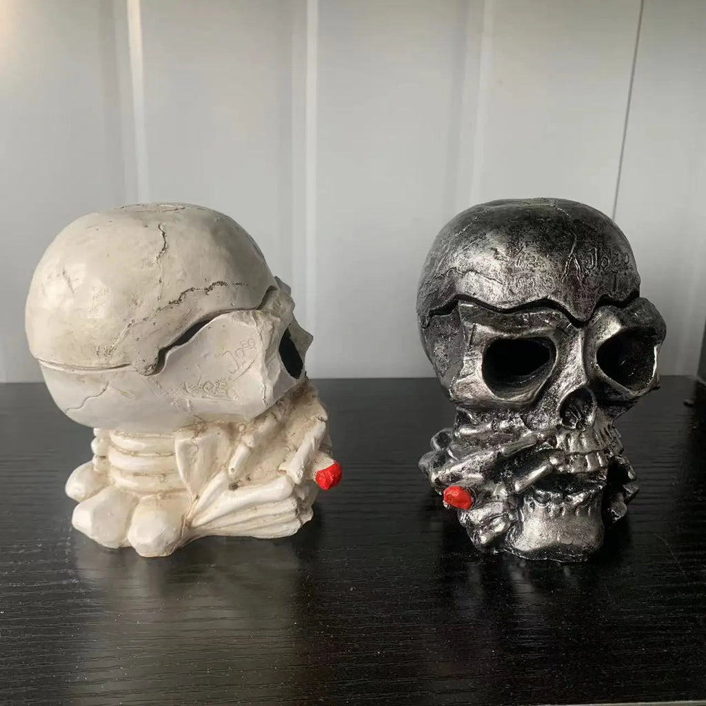 Totenkopf Aschenbecher Mit Deckel