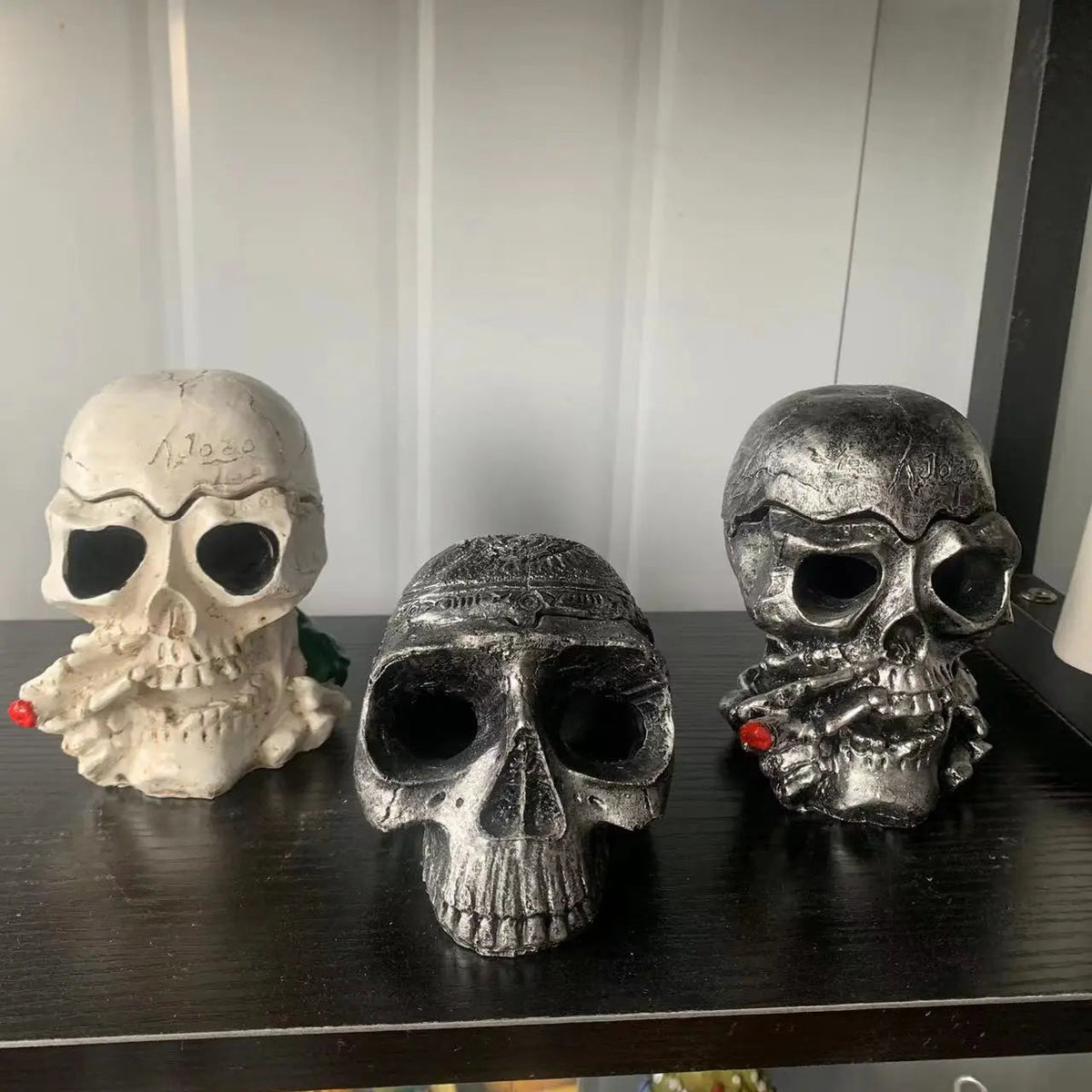 Totenkopf Aschenbecher Mit Deckel