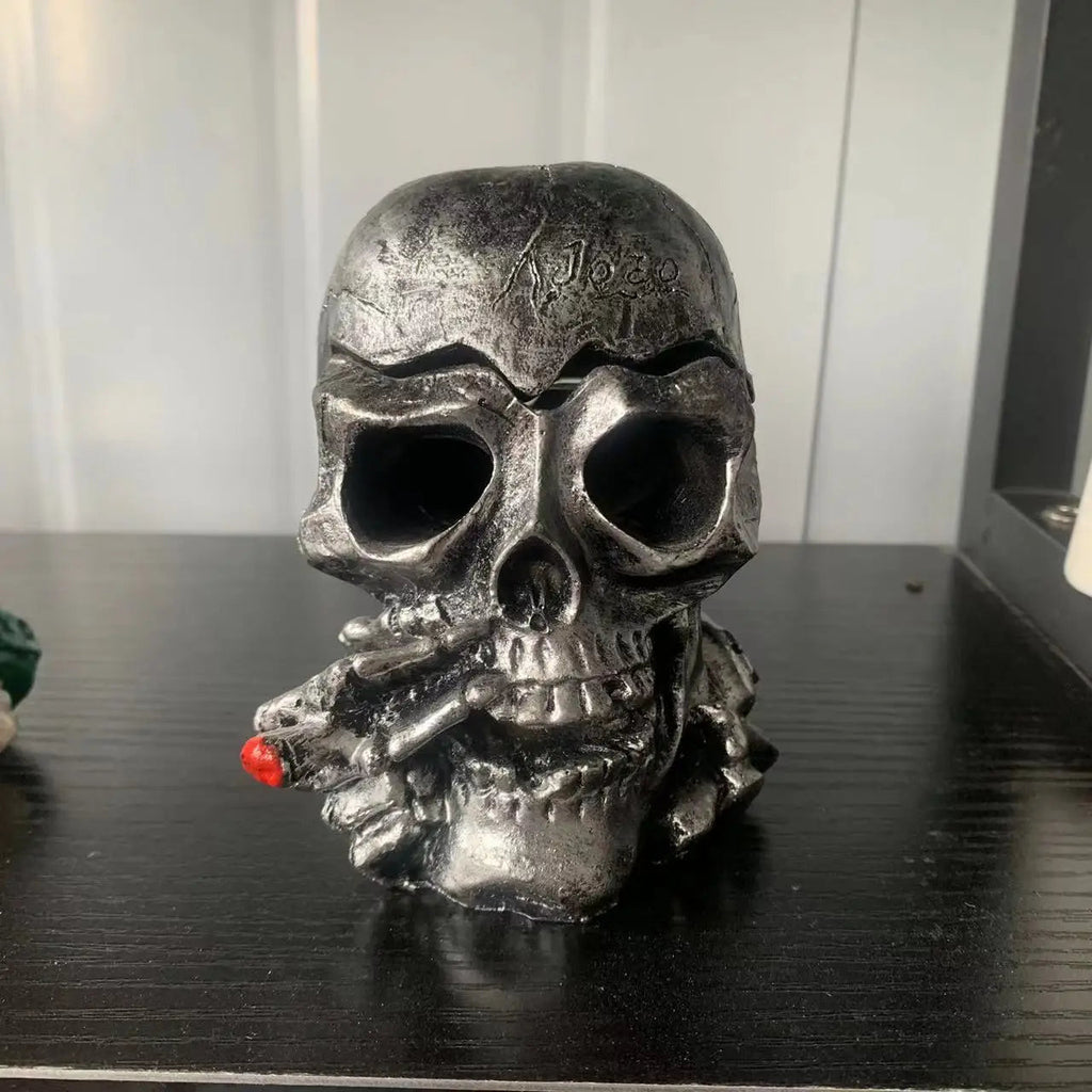 Totenkopf Aschenbecher Mit Deckel